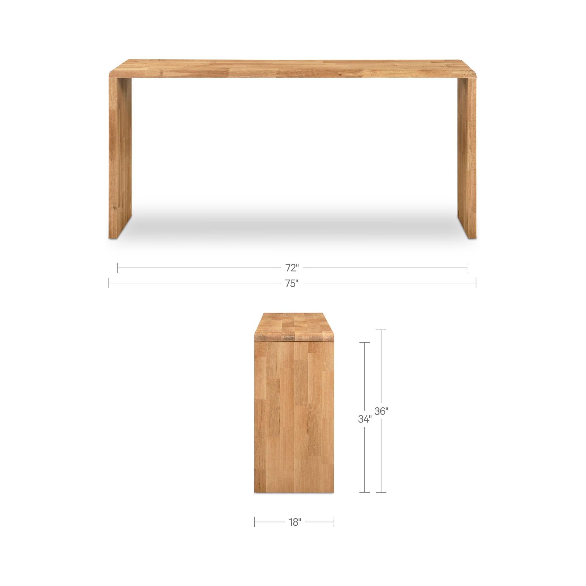 Moe's Home Carrie Counter Table Natural