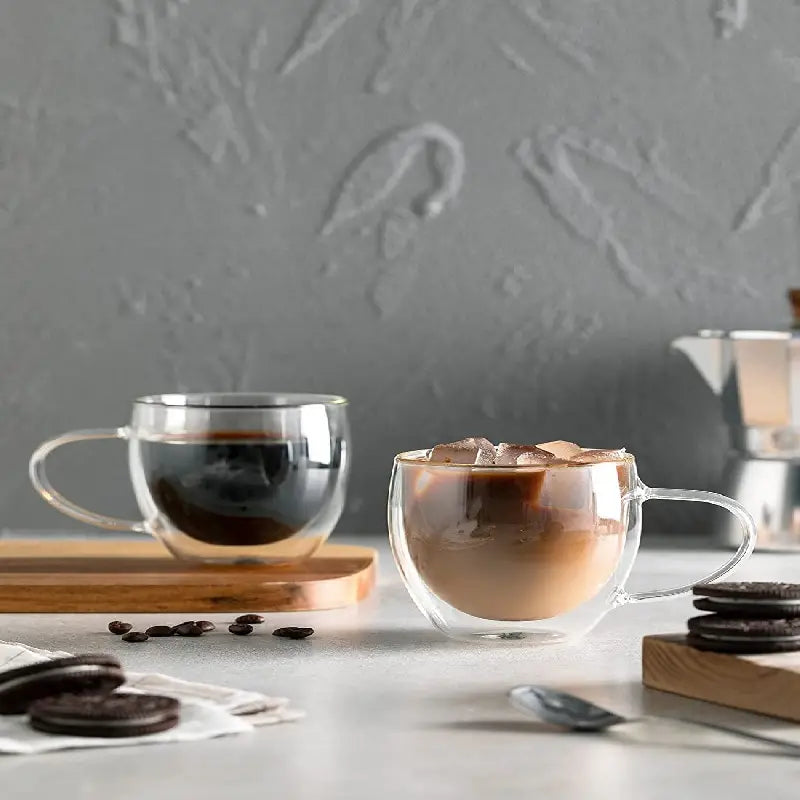 4pcs Double Wall Insulated Glass Coffee Cups Set