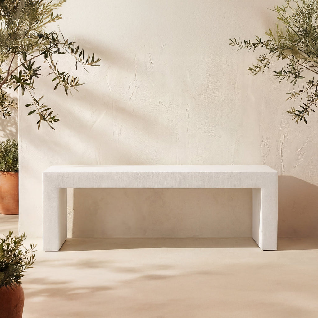 Moe's Home Lazarus Outdoor Bench White