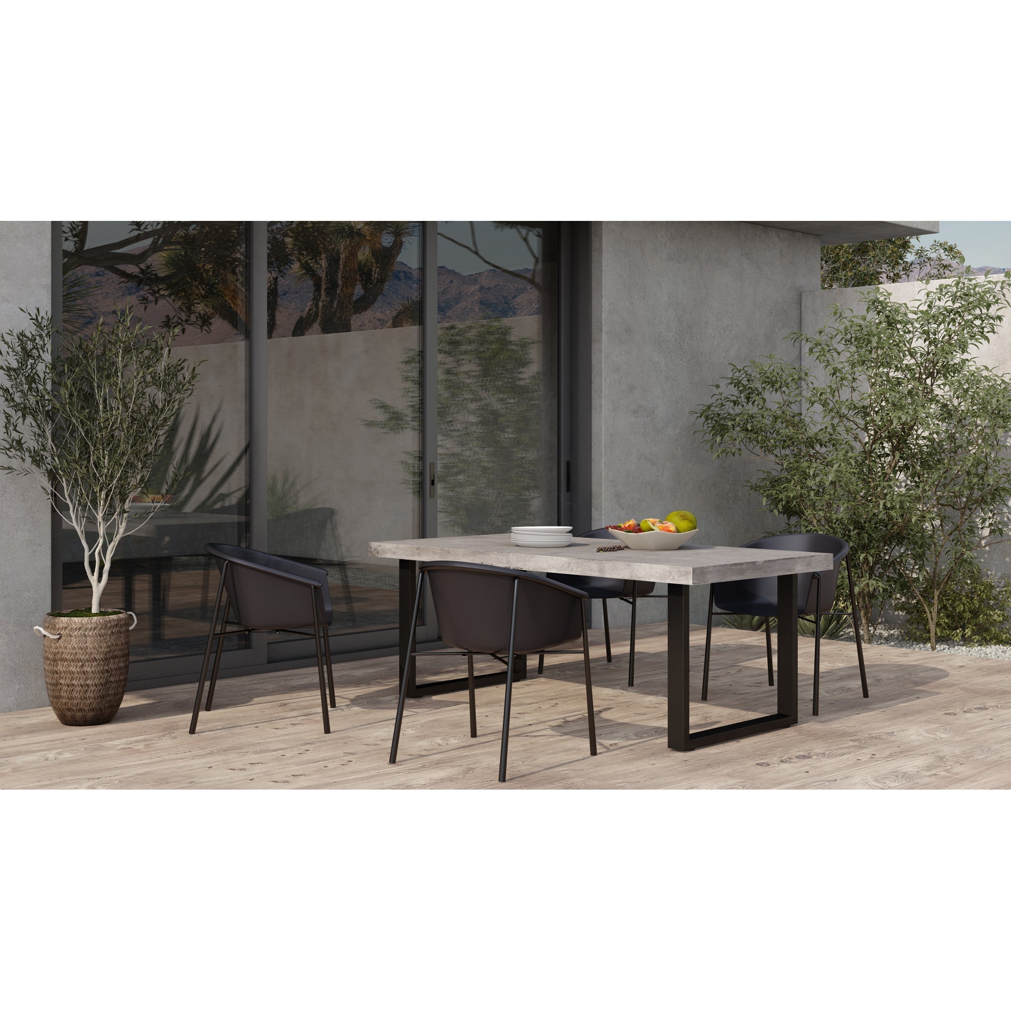 Moe's Home Jedrik Outdoor Dining Table Large Grey