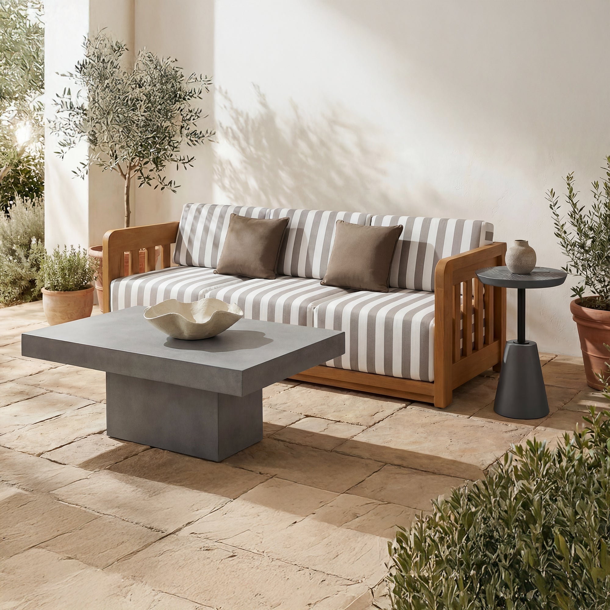 Moe's Home Foundation Outdoor Accent Table Dark Grey