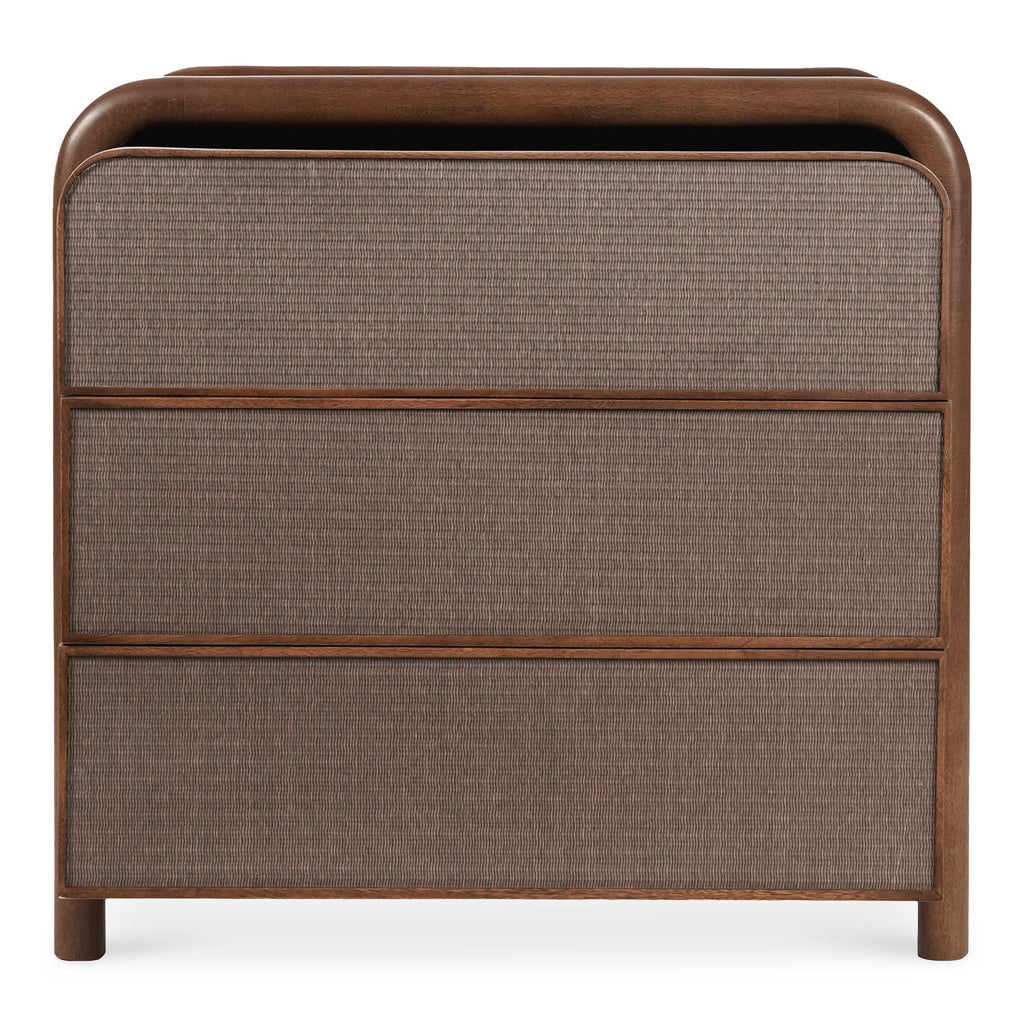 Moe's Home Rye 3 Drawer Nightstand Warm Brown