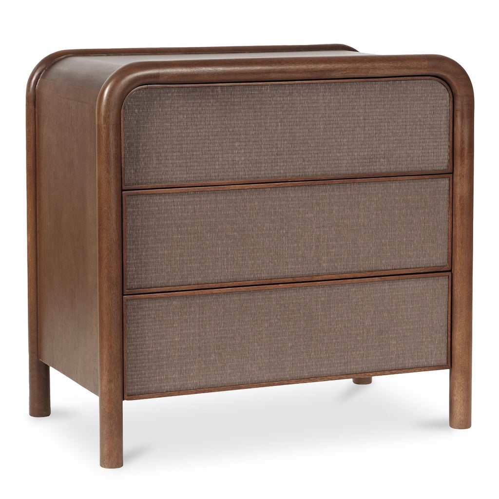 Moe's Home Rye 3 Drawer Nightstand Warm Brown