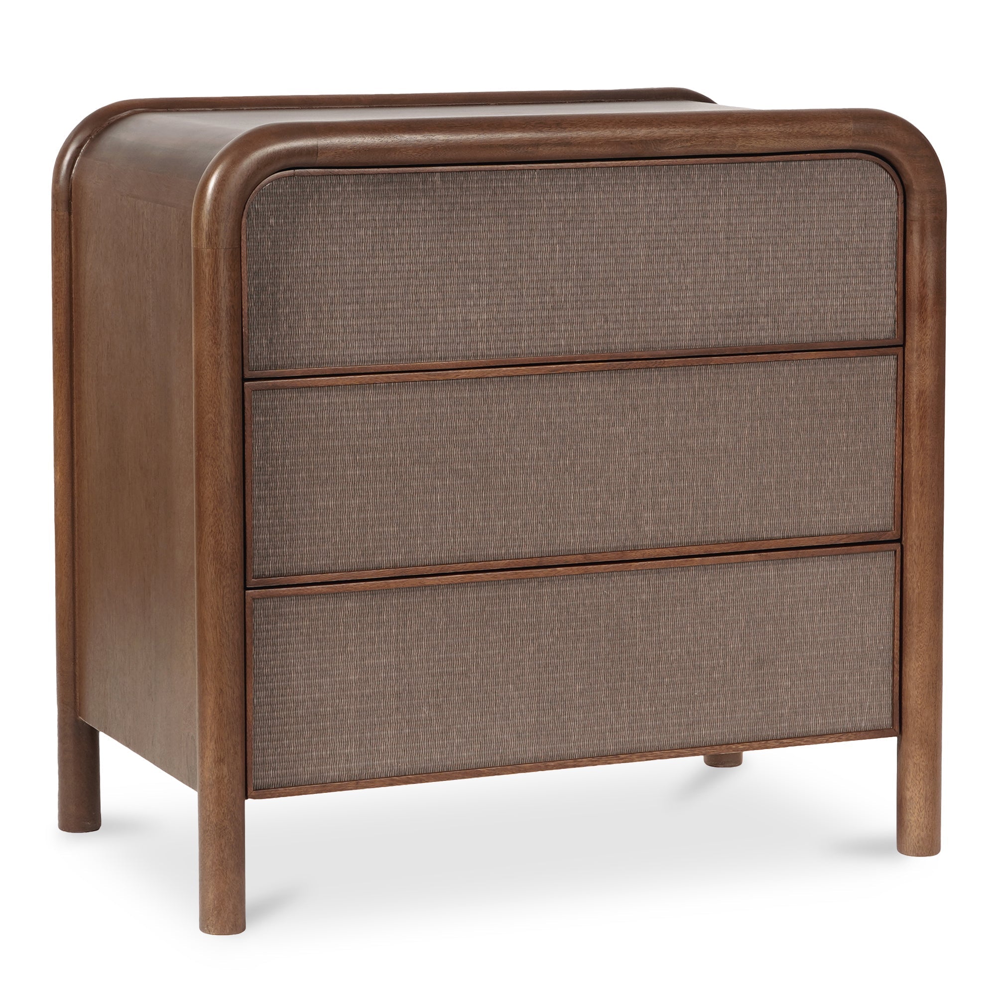 Moe's Home Rye 3 Drawer Nightstand Warm Brown