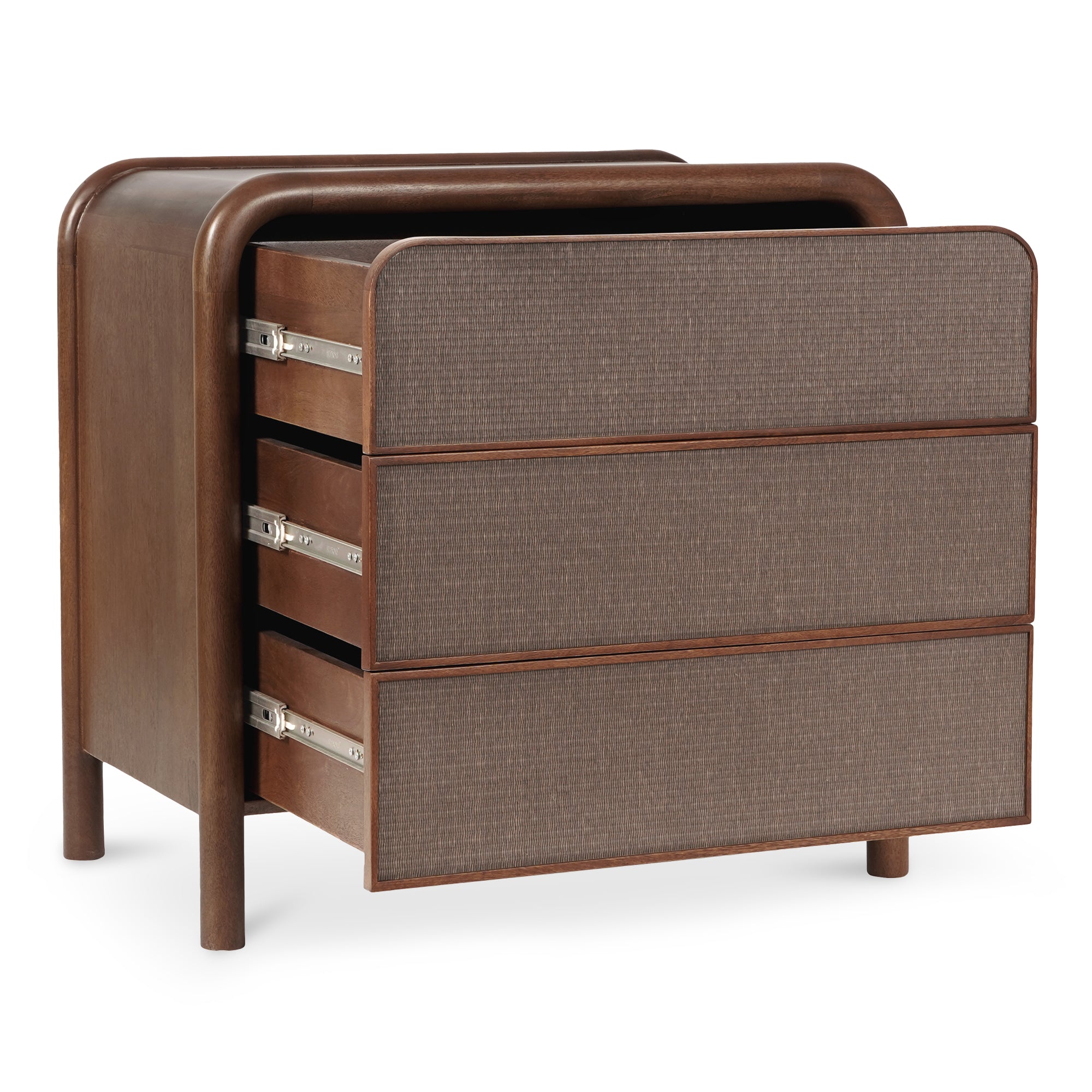 Moe's Home Rye 3 Drawer Nightstand Warm Brown