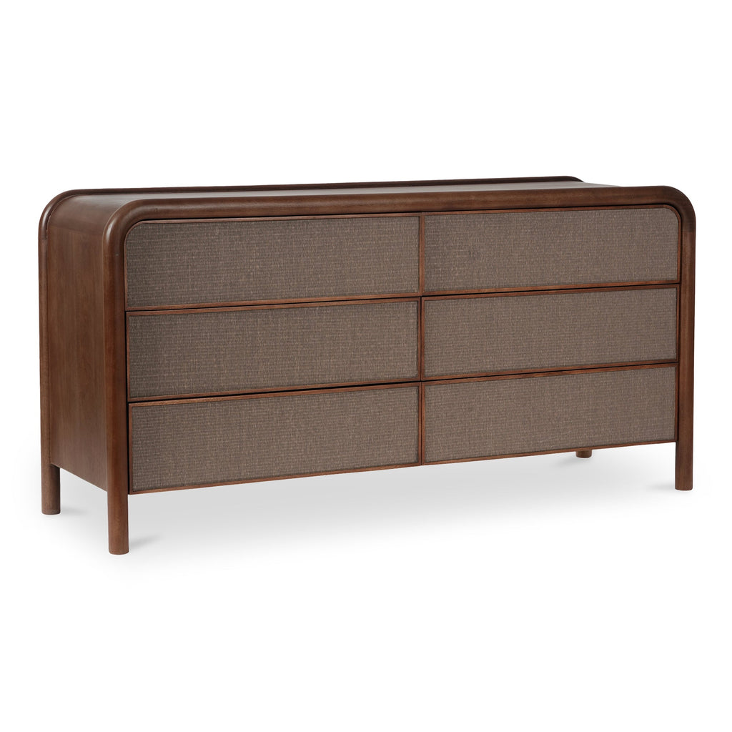 Moe's Home Rye 6 Drawer Dresser Warm Brown