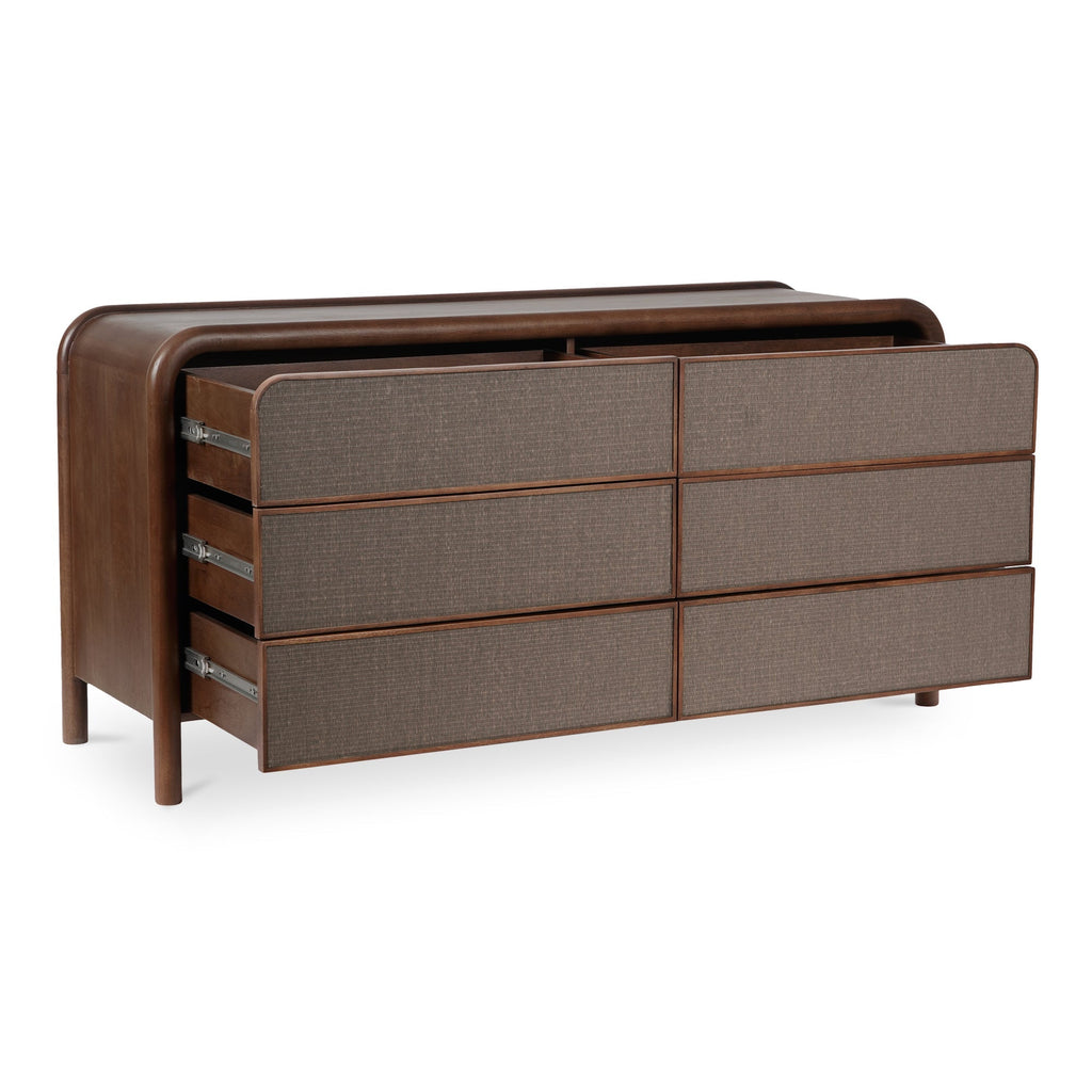 Moe's Home Rye 6 Drawer Dresser Warm Brown