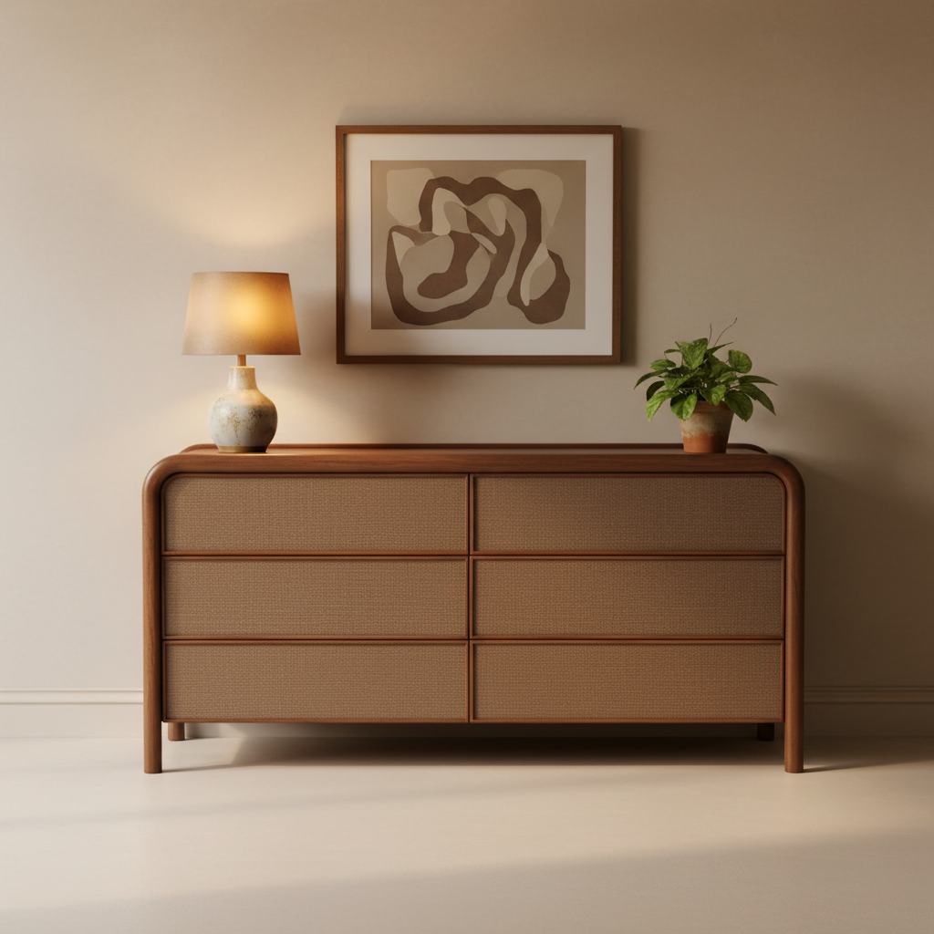 Moe's Home Rye 6 Drawer Dresser Warm Brown
