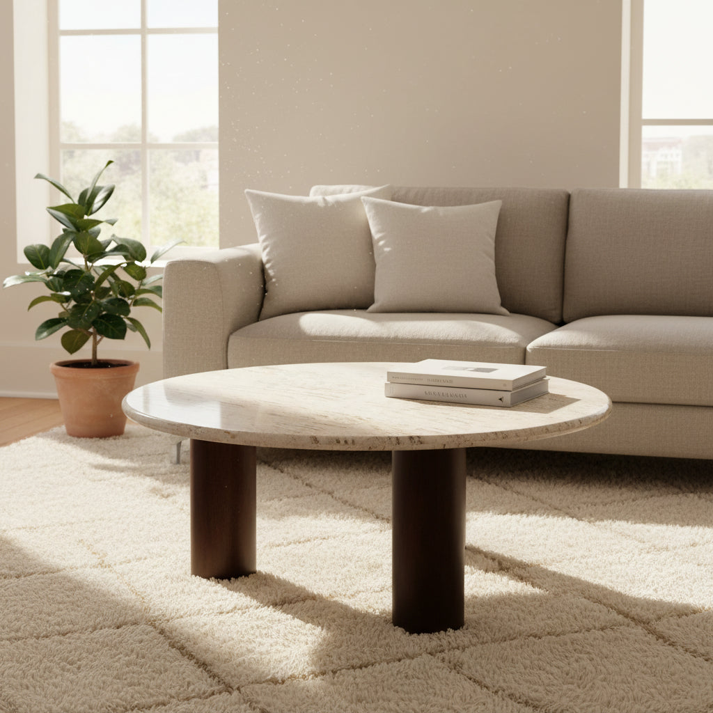 Moe's Home Landon Coffee Table Beige Travertine