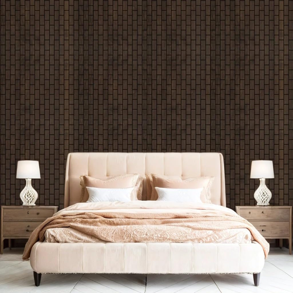 Vertical Brick Wall Panels – 3D Acoustic Wood Slat Panels for Modern Interiors – Sound-Absorbing Decorative Wall Panelling 60x240cm (4 Panels per Pack, 5.76m² Coverage)