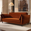 Bobby Burnt Orange Velvet 3 Seater Sofa Bed – Modern Click Clack Sleeper