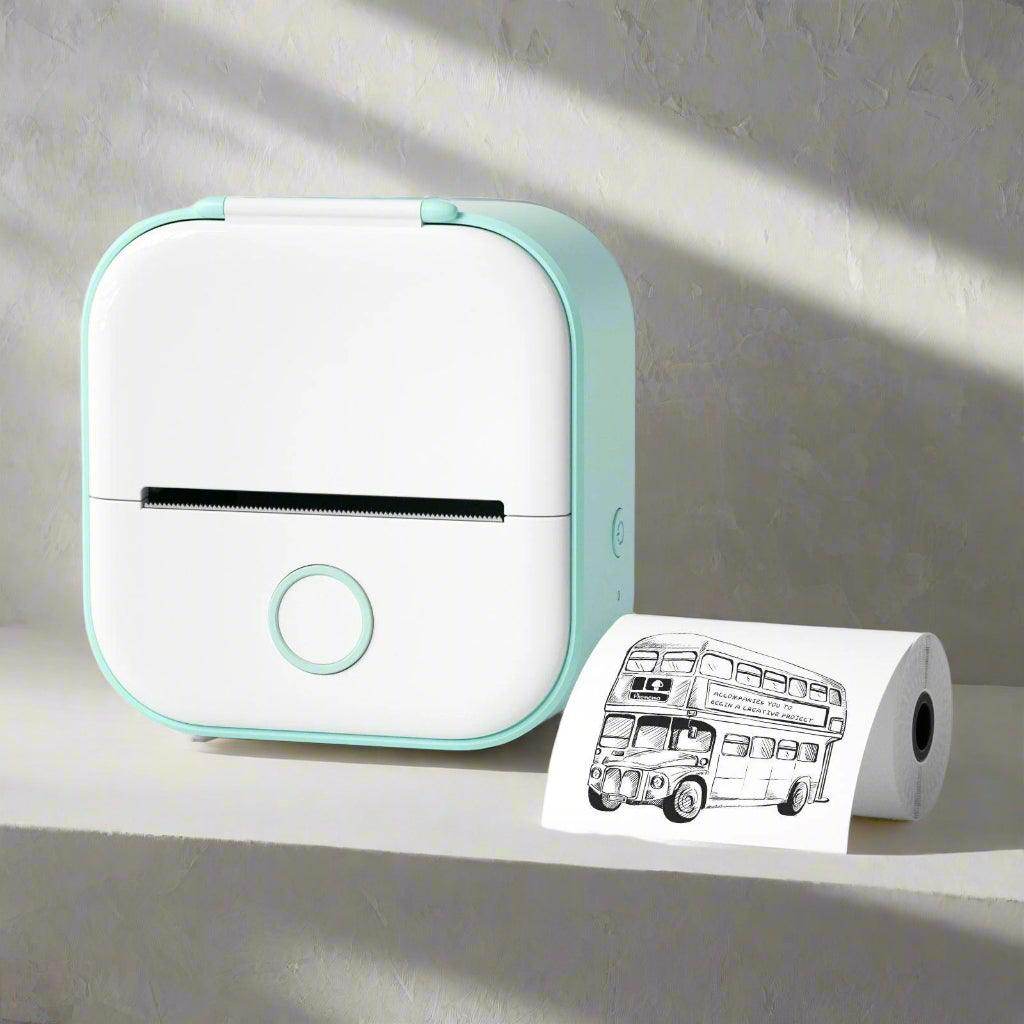 Portable inkless label printer for home use