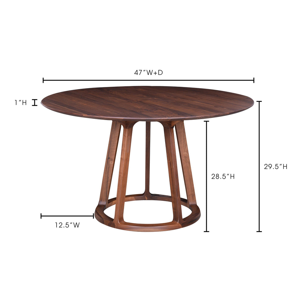 Moe's Home Aldo Round Dining Table Walnut