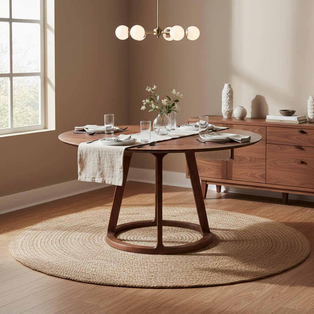 Moe's Home Aldo Round Dining Table Walnut