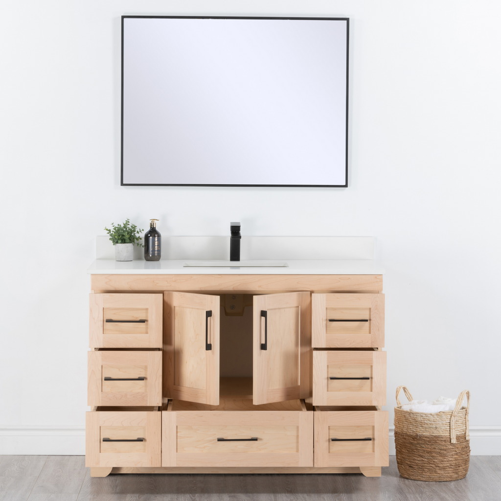 Chester 48" Single Sink Solid-Wood Vanity with Quartz Countertop
