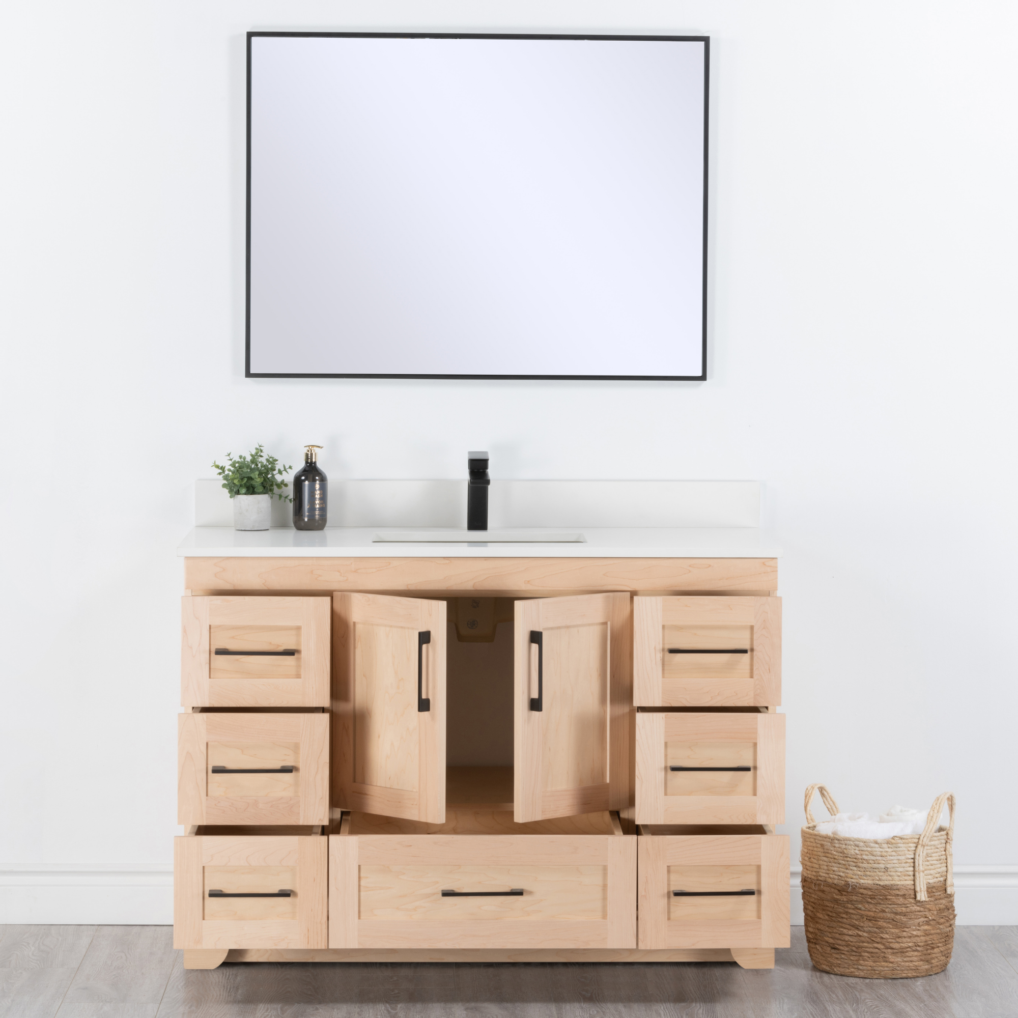 Chester 48" Single Sink Solid-Wood Vanity with Quartz Countertop