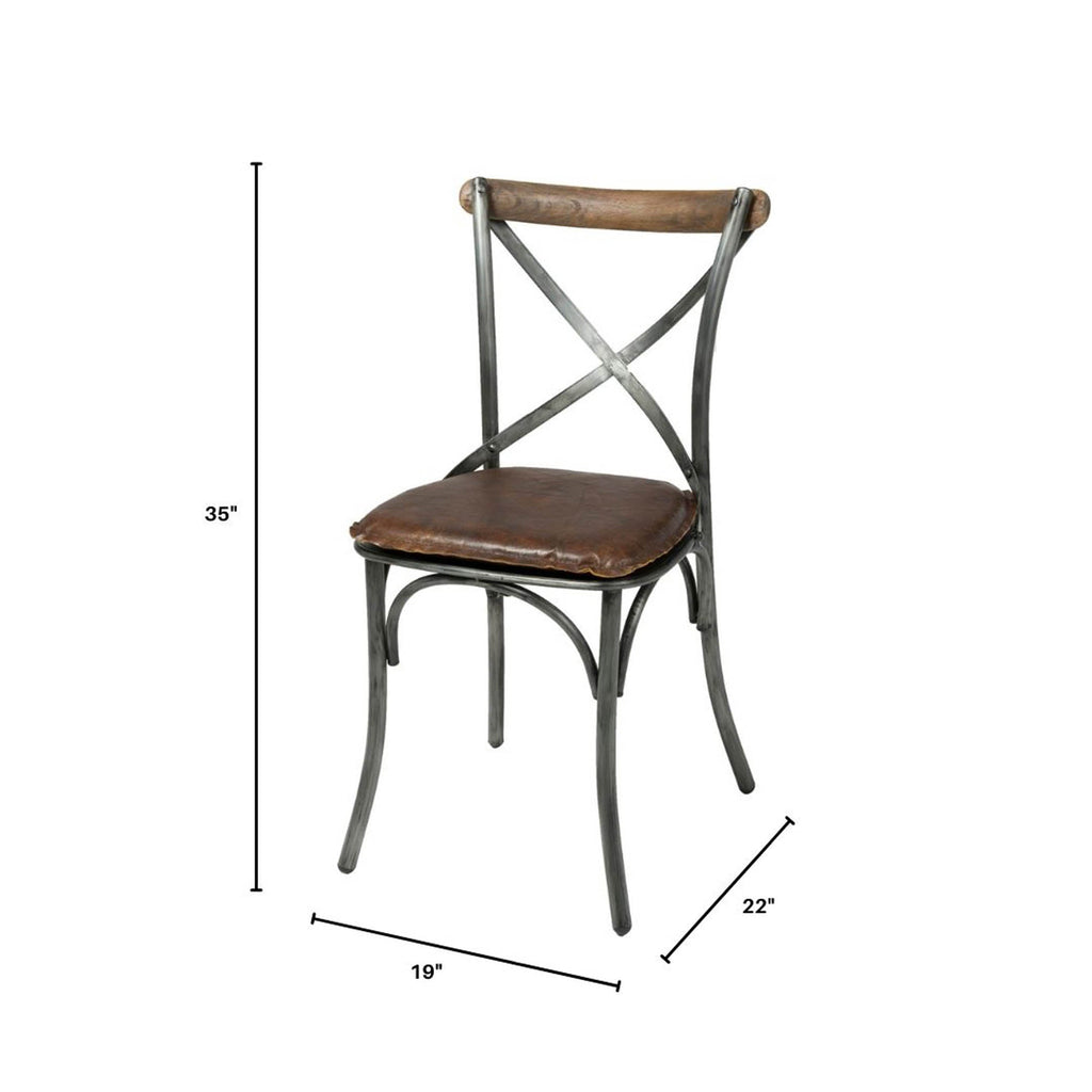 LH Home Metal Crossback Chair (Set of 2)