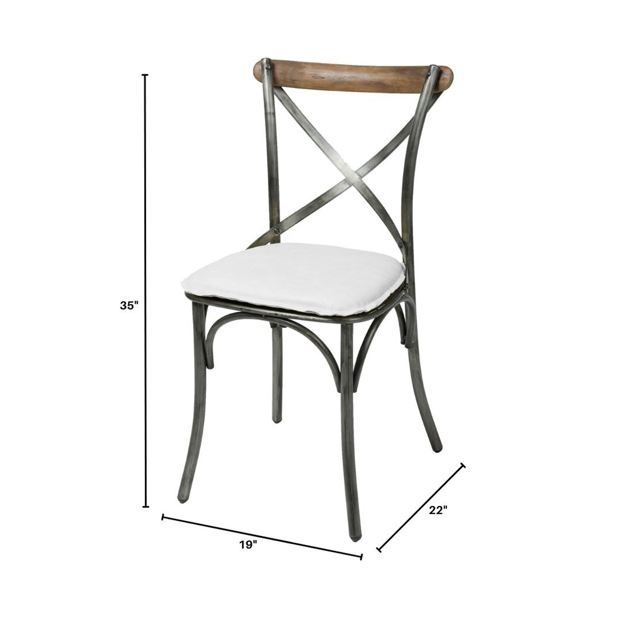 LH Home Metal Crossback Chair (Set of 2)