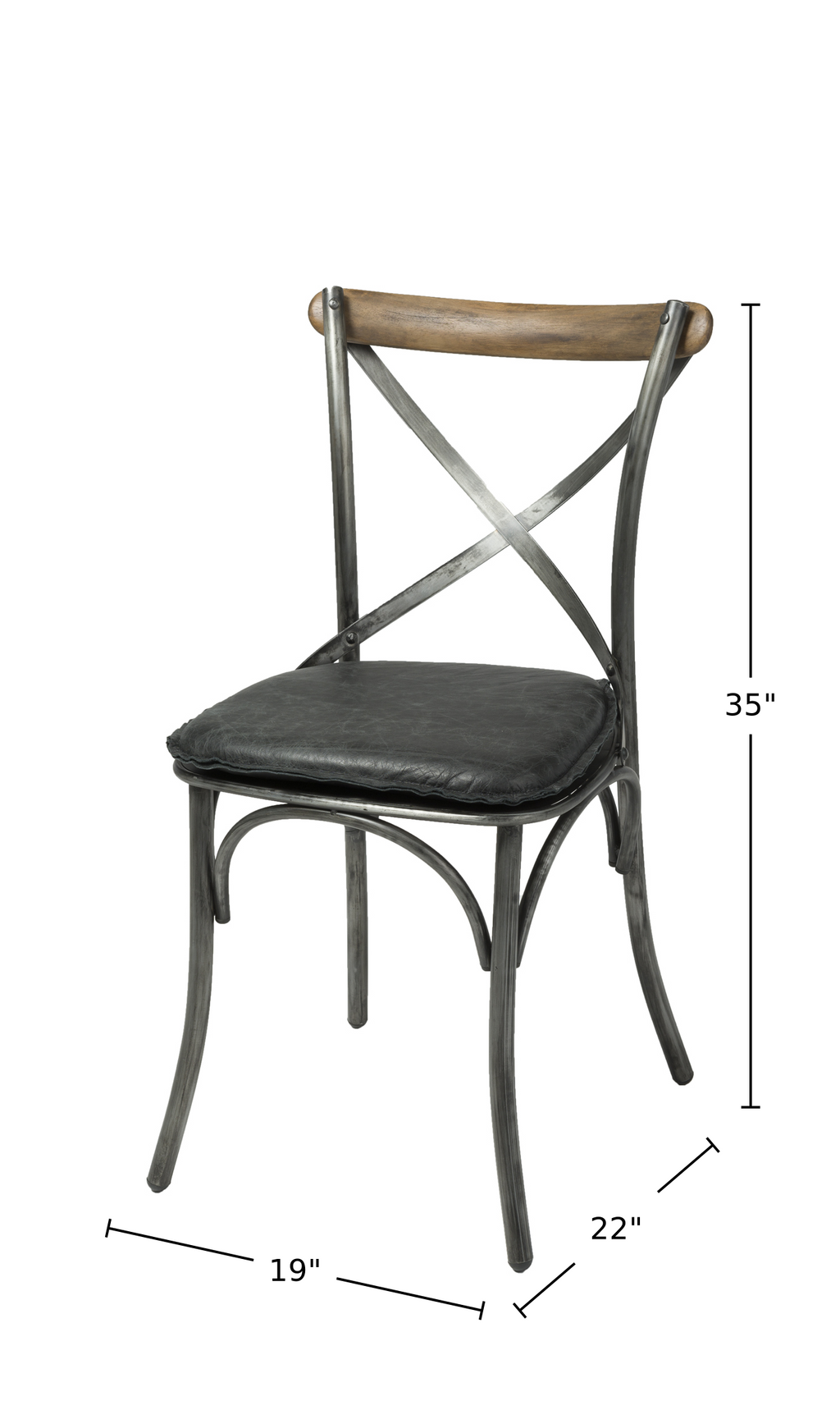 LH Home Metal Crossback Chair (Set of 2)