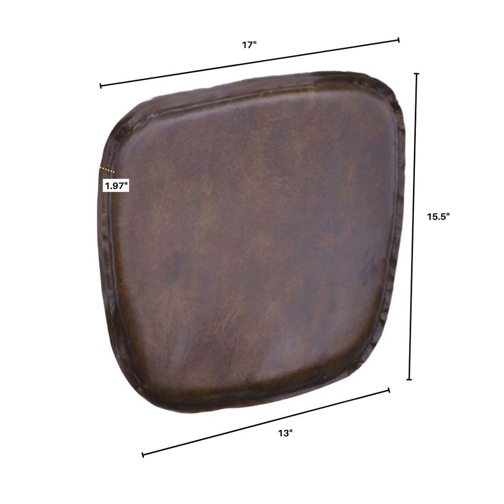 LH Home Metal Crossback Leather Cushion Seat
