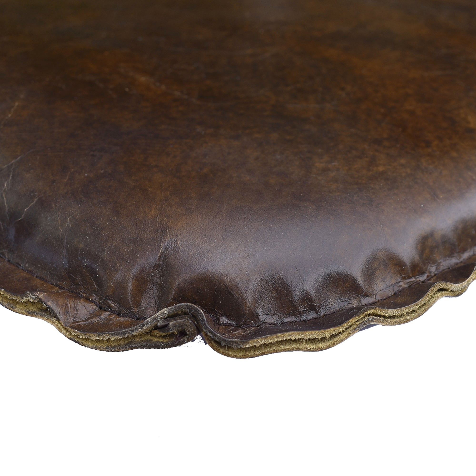 LH Home Metal Crossback Leather Cushion Seat