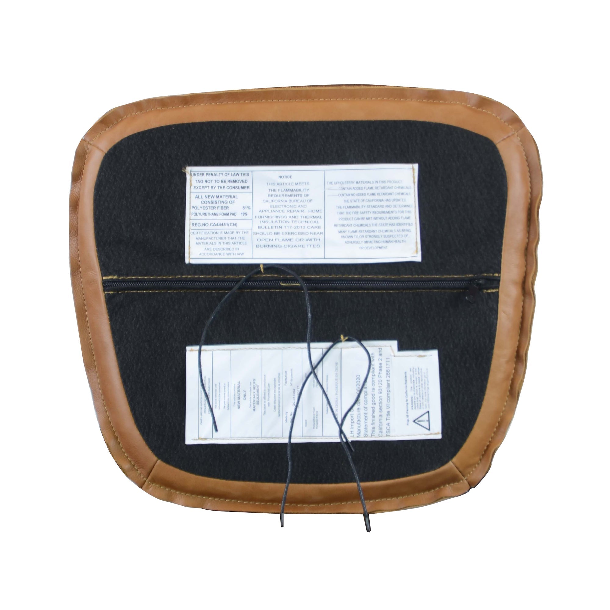 LH Home Metal Crossback Leather Cushion Seat