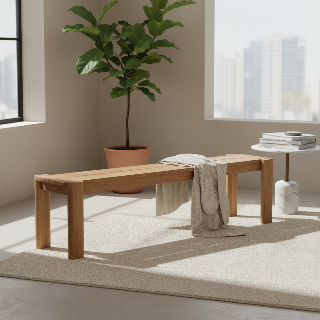 Moe's Home Tempo Outdoor Dining Bench Natural