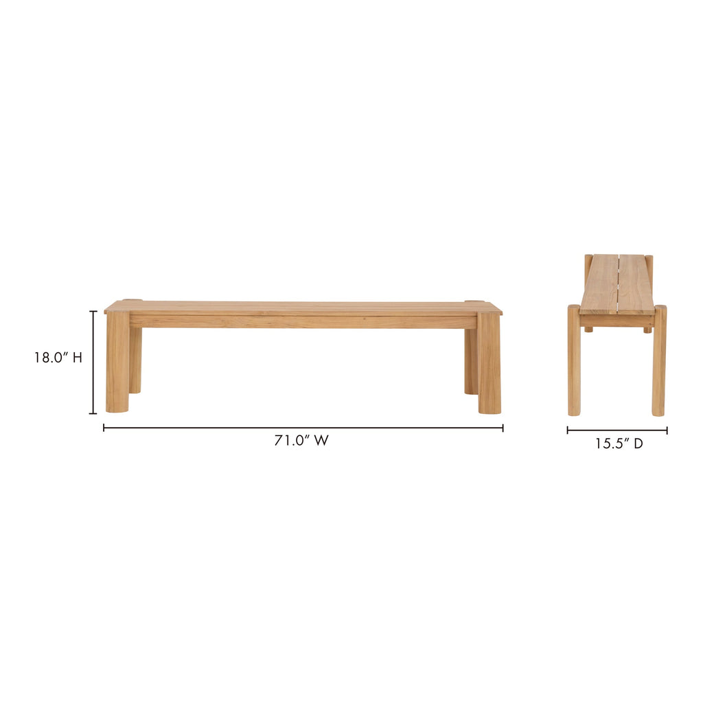 Moe's Home Tempo Outdoor Dining Bench Natural