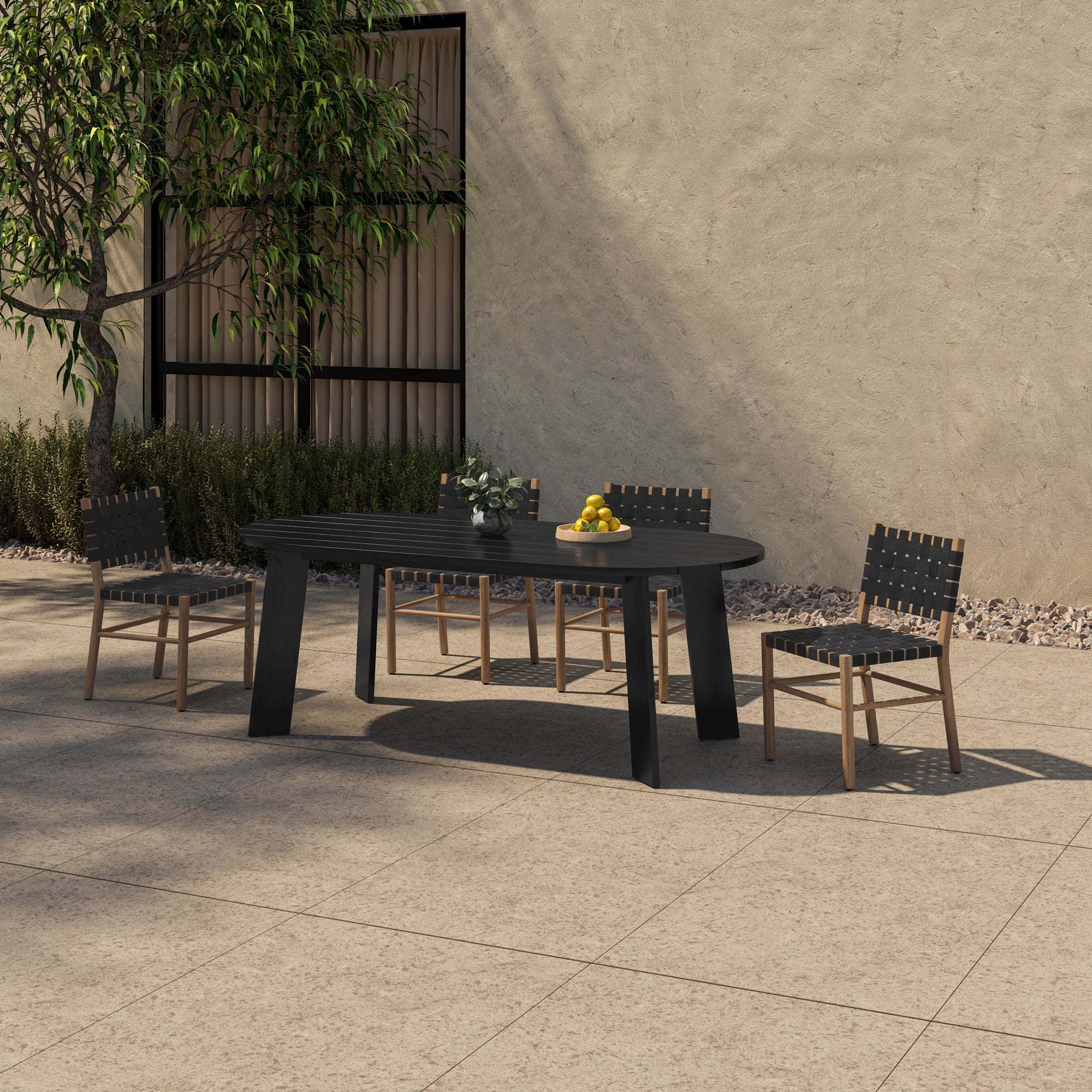 Moe's Home Mira Outdoor Dining Chair Black