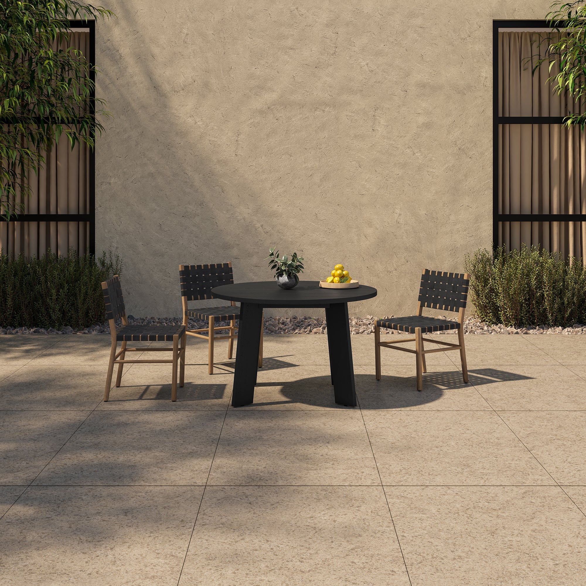 Moe's Home Mira Outdoor Dining Chair Black