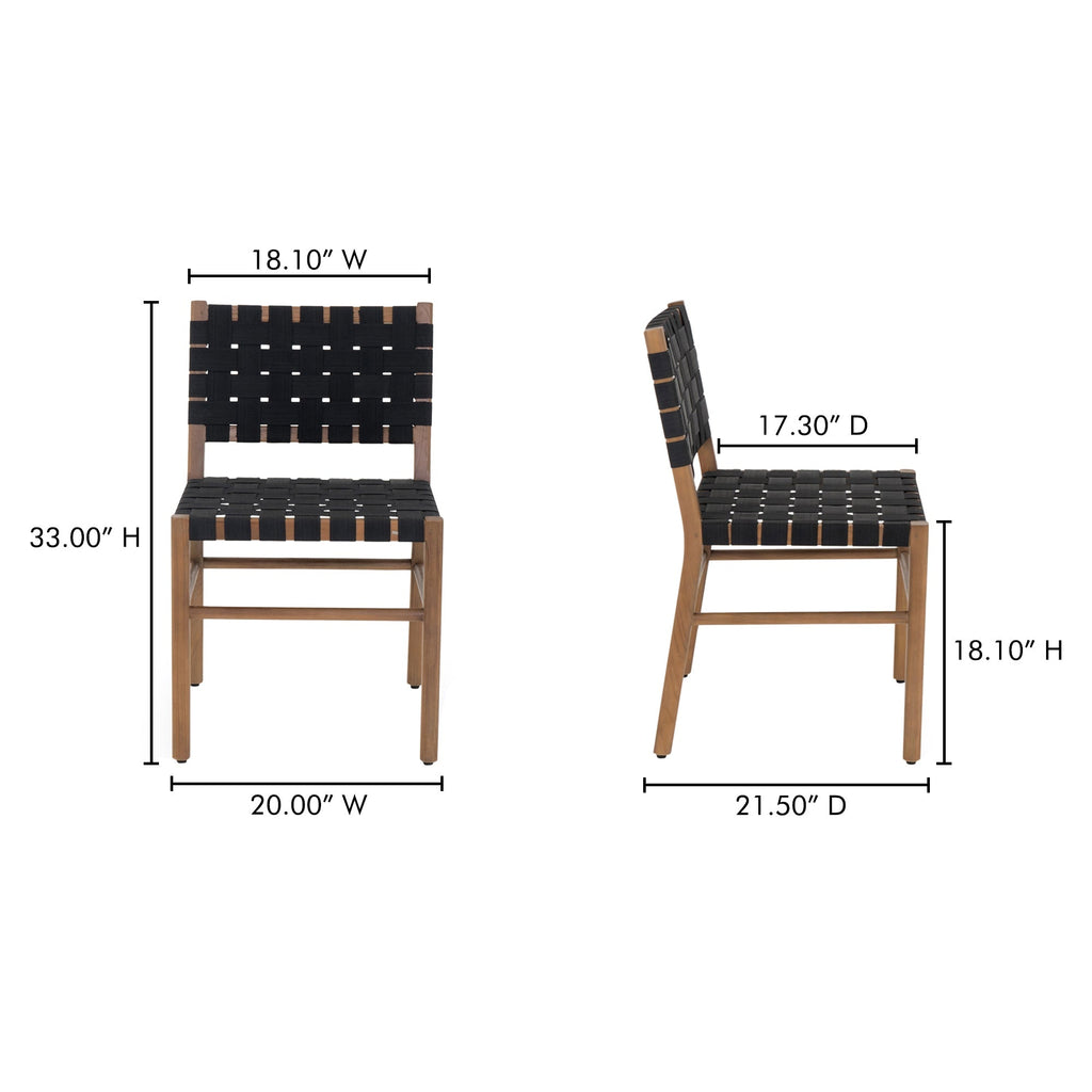 Moe's Home Mira Outdoor Dining Chair Black