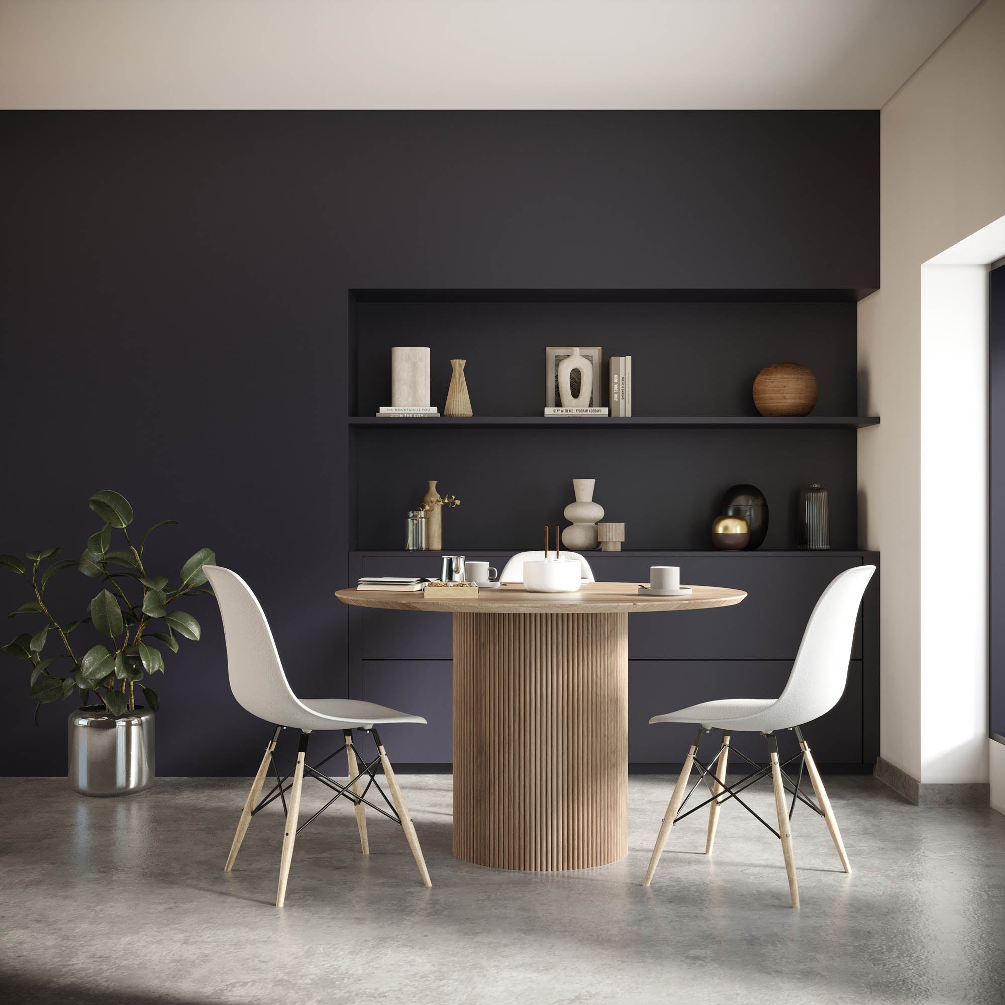 LH Home Cylinder Round Dining Table