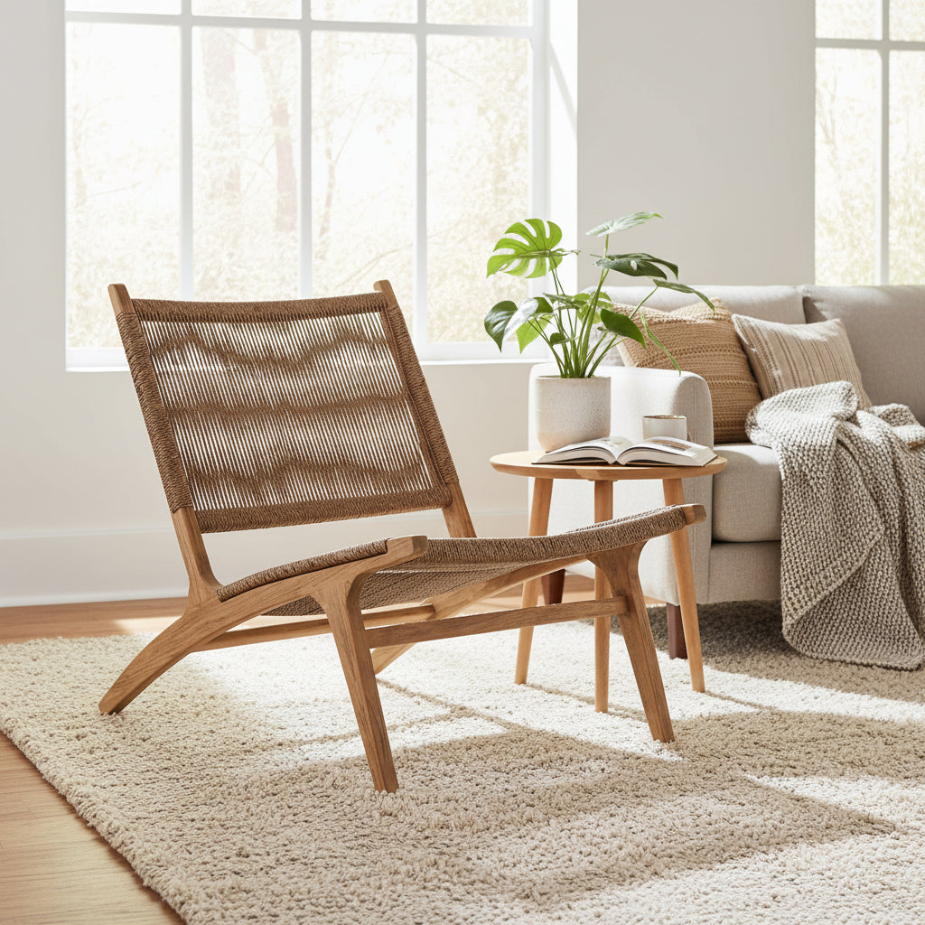 Moe's Home Palma Outdoor Lounge Chair Warm Brown