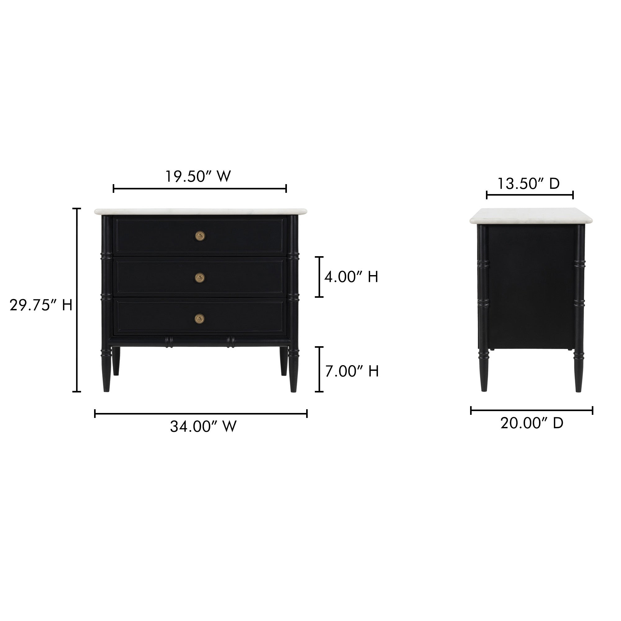 Moe's Home Eleanor Nightstand Black