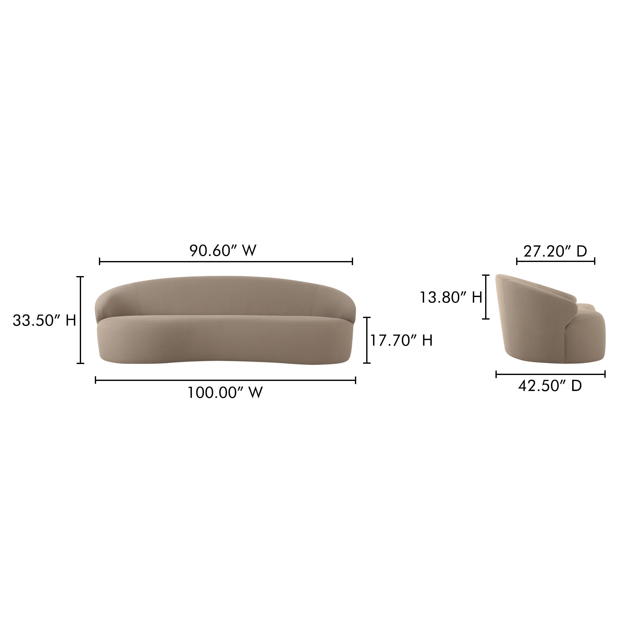 Moe's Home Cove Outdoor Sofa Taupe