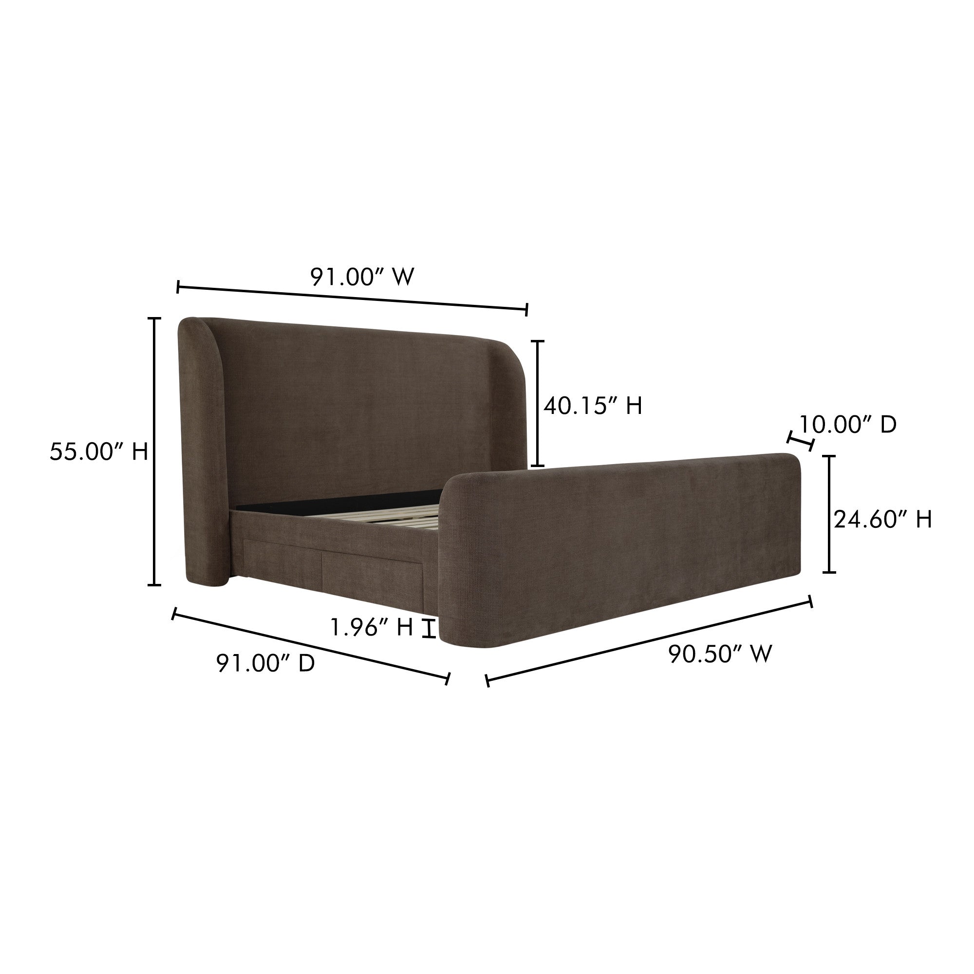 Moe's Home Sophia Storage Bed