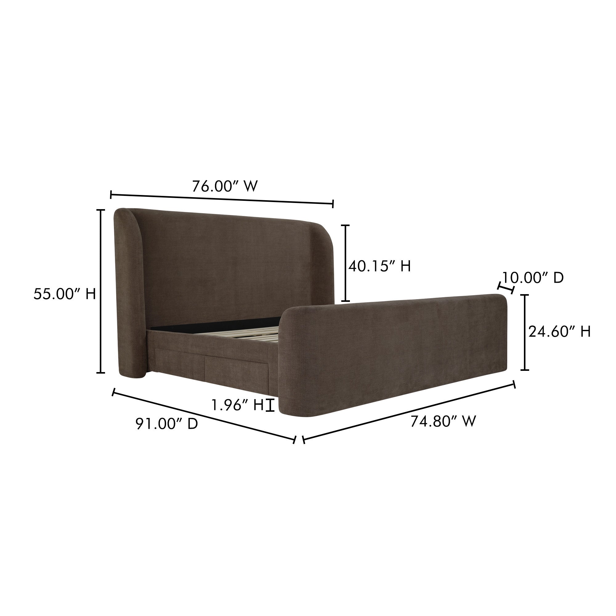 Moe's Home Sophia Storage Bed