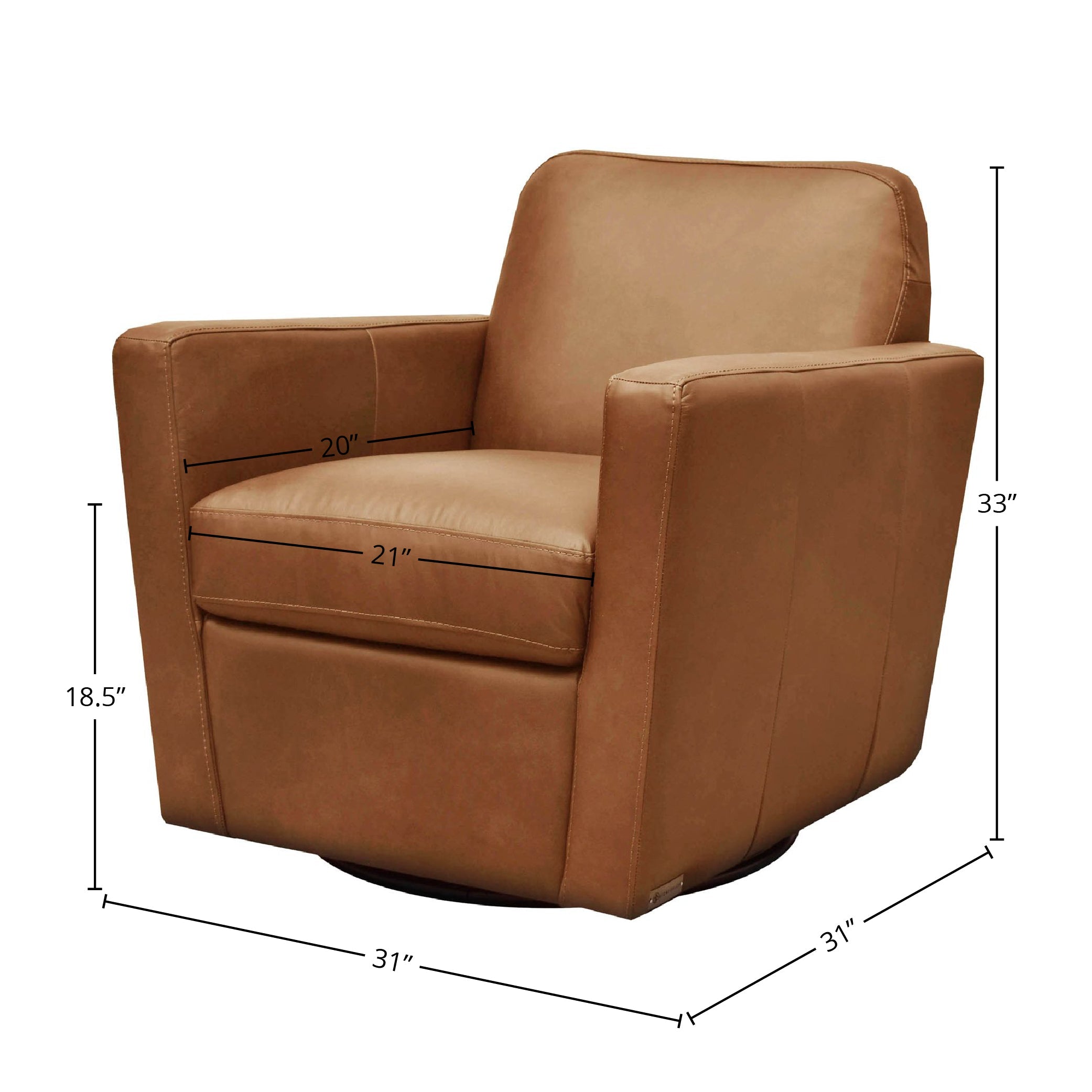 LH Home Cooper Swivel Club Chair