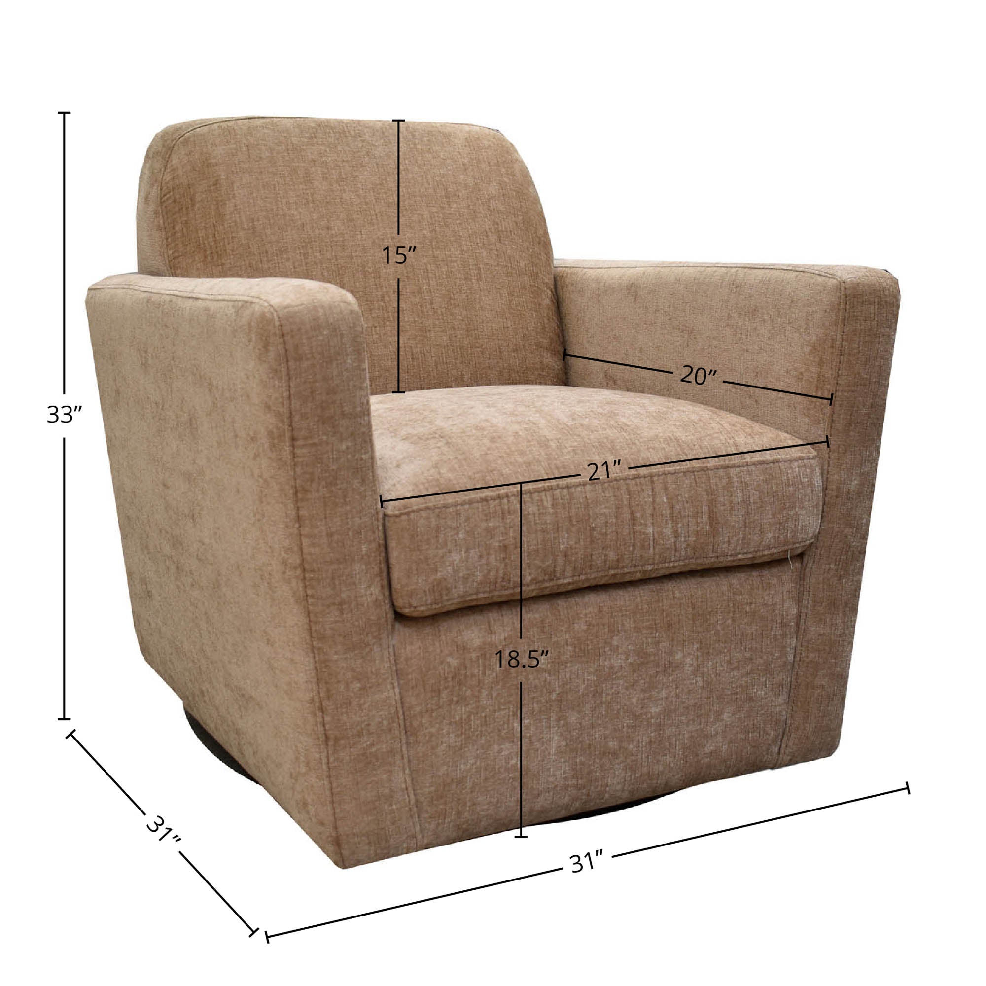 LH Home Cooper Swivel Club Chair