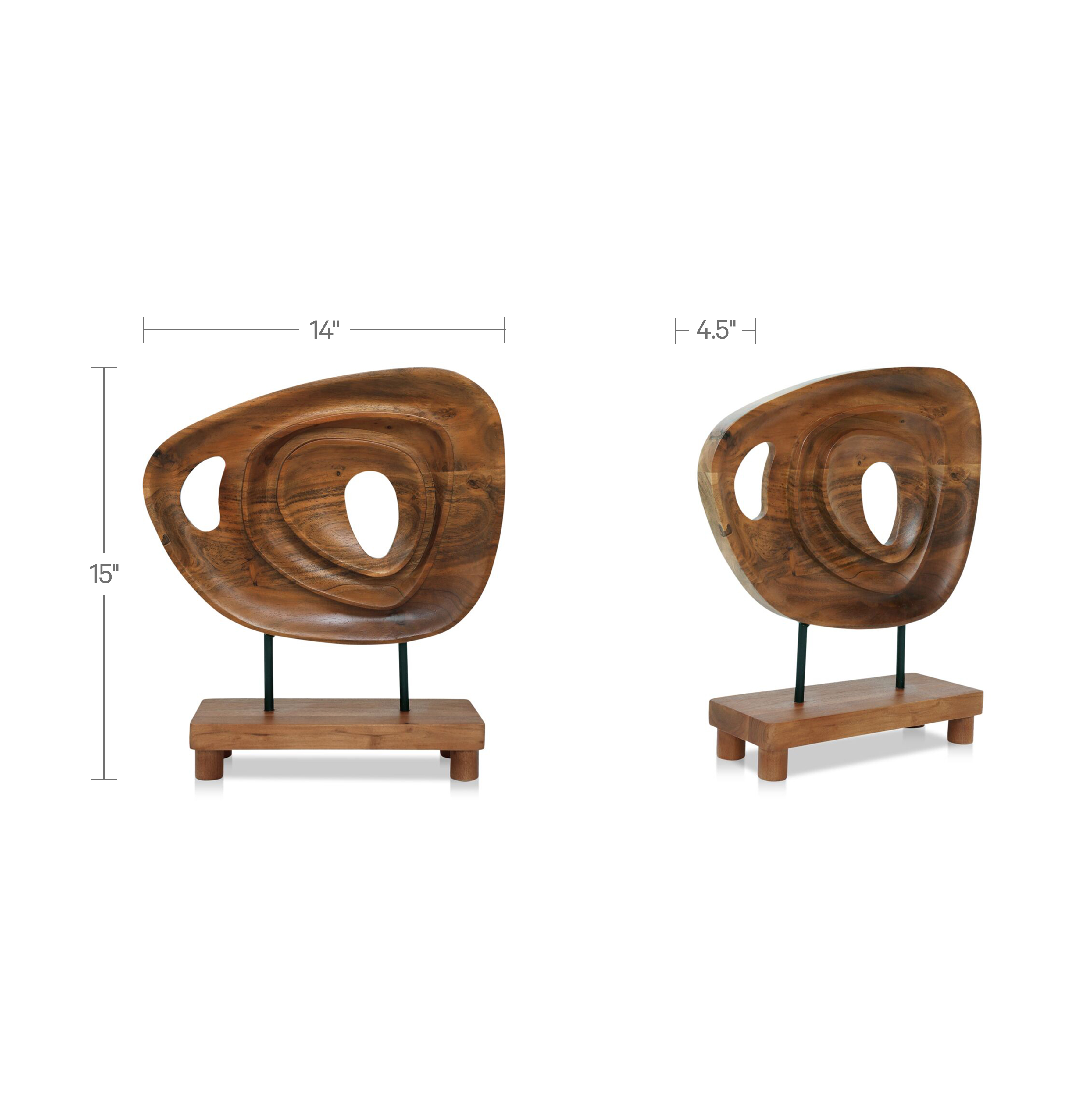 Moe's Home Saddler Sculpture Natural Acacia