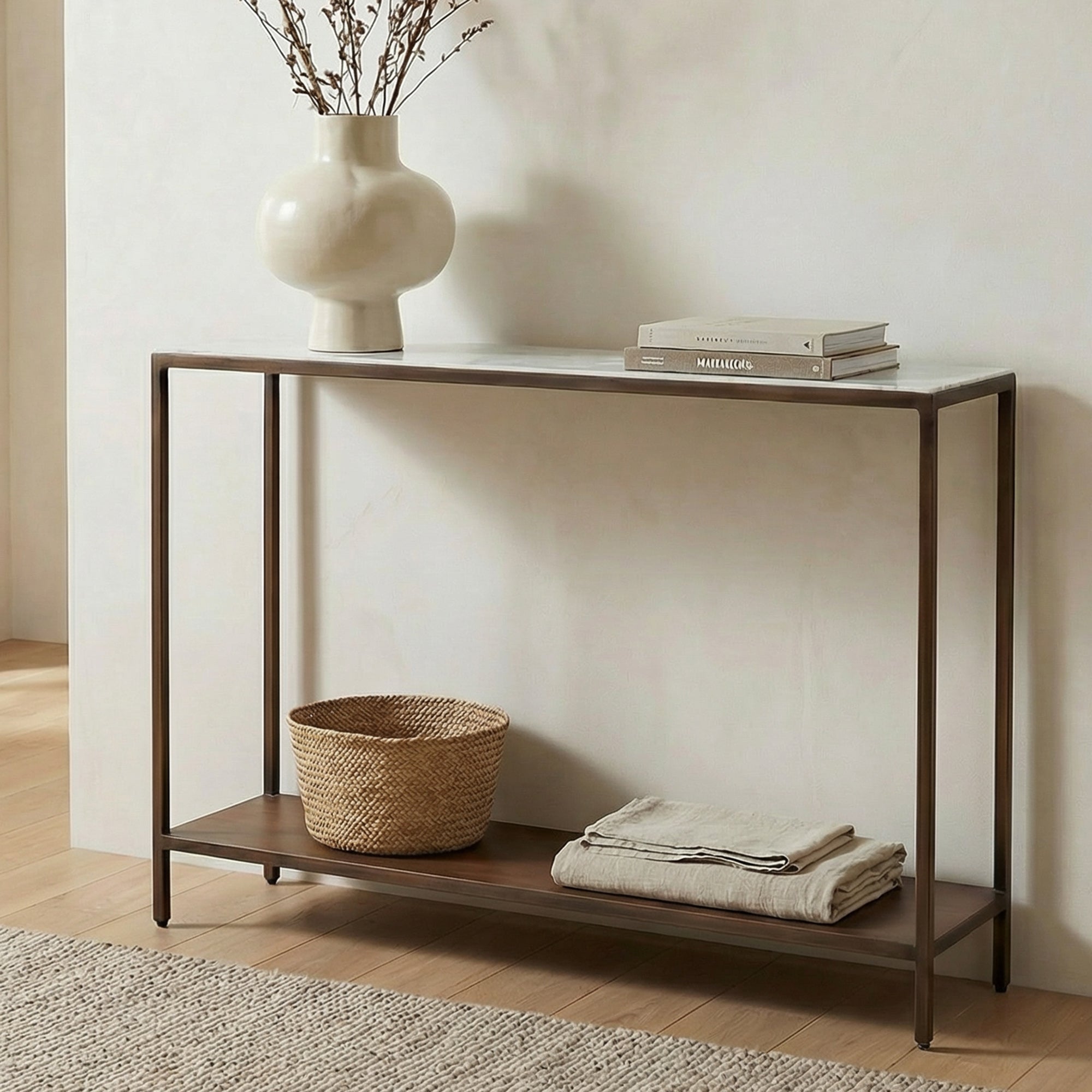 Moe's Home Bottego Console Table Antique Copper