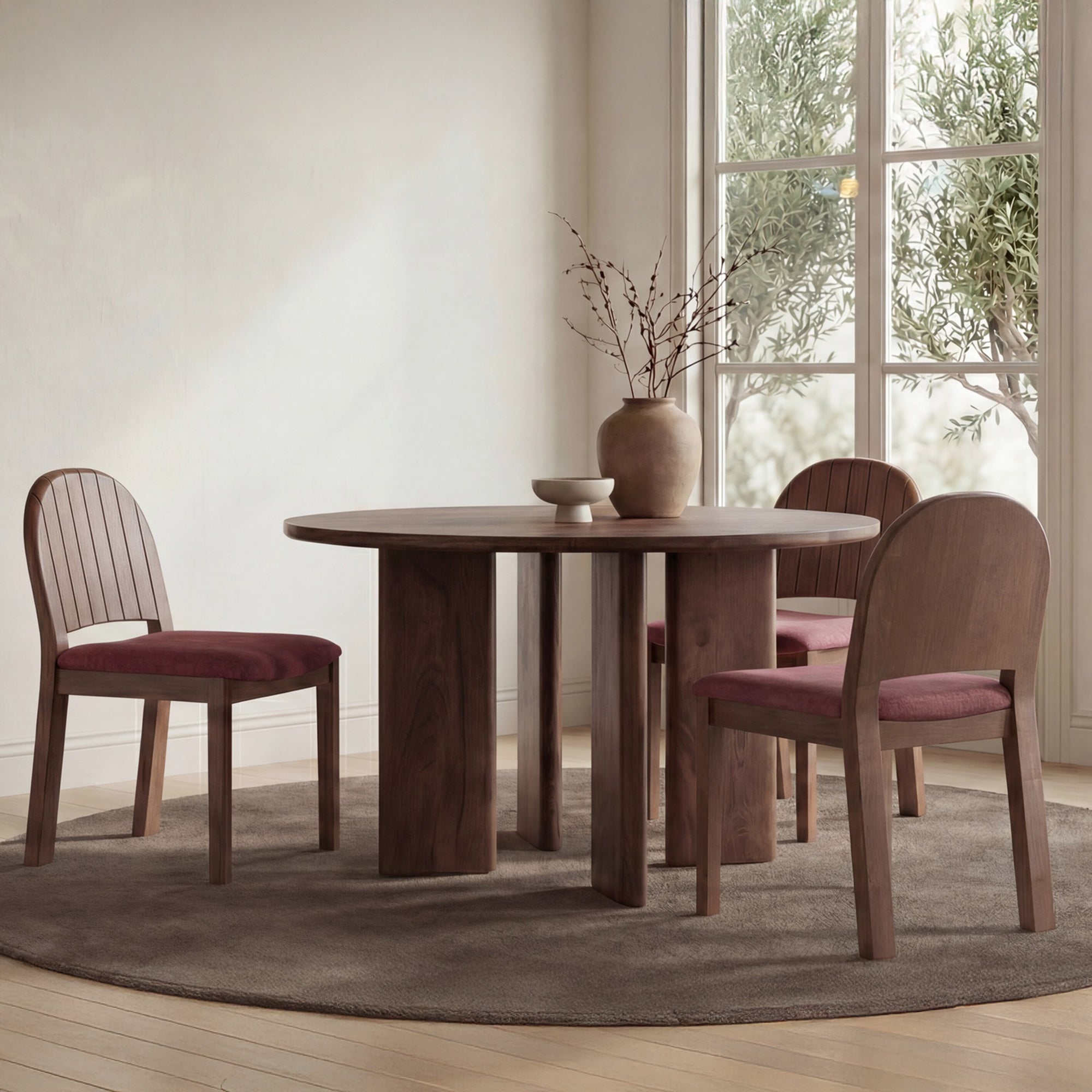 Moe's Home Lia Round Dining Table Dark Brown