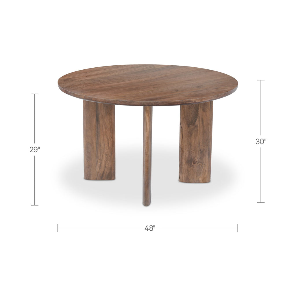 Moe's Home Lia Round Dining Table Dark Brown