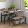 Wooden Dining Table Set with 2 Chairs & Bench1100mm | Modern Compact Dining Furniture UK