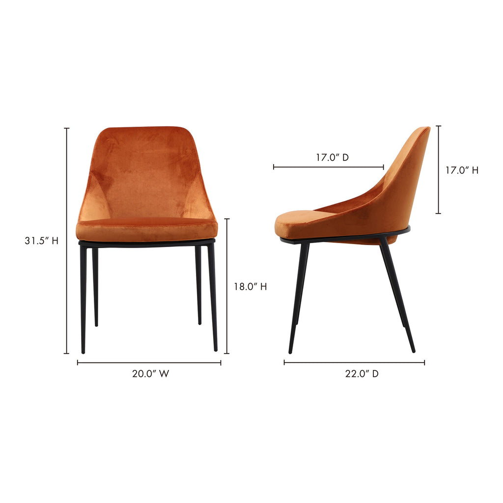 Moe's Home Sedona Dining Chair Amber - Set of Two