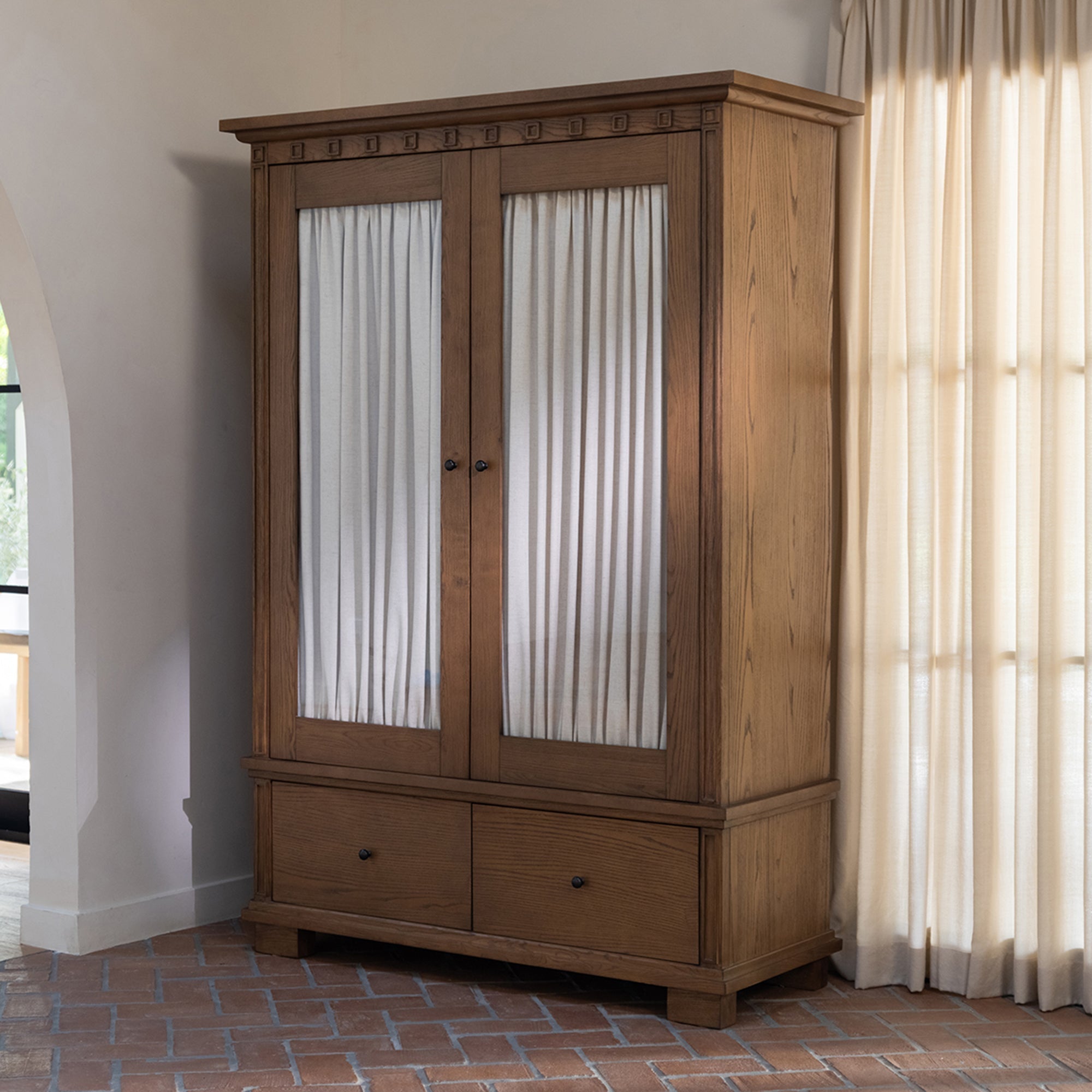 Moe's Home Lillian Tall Cabinet Brown