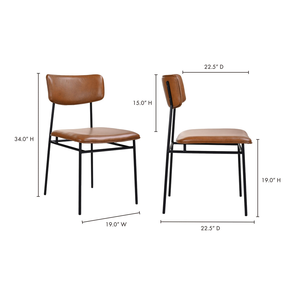 Moe's Home Sailor Dining Chair Brown - Set of Two