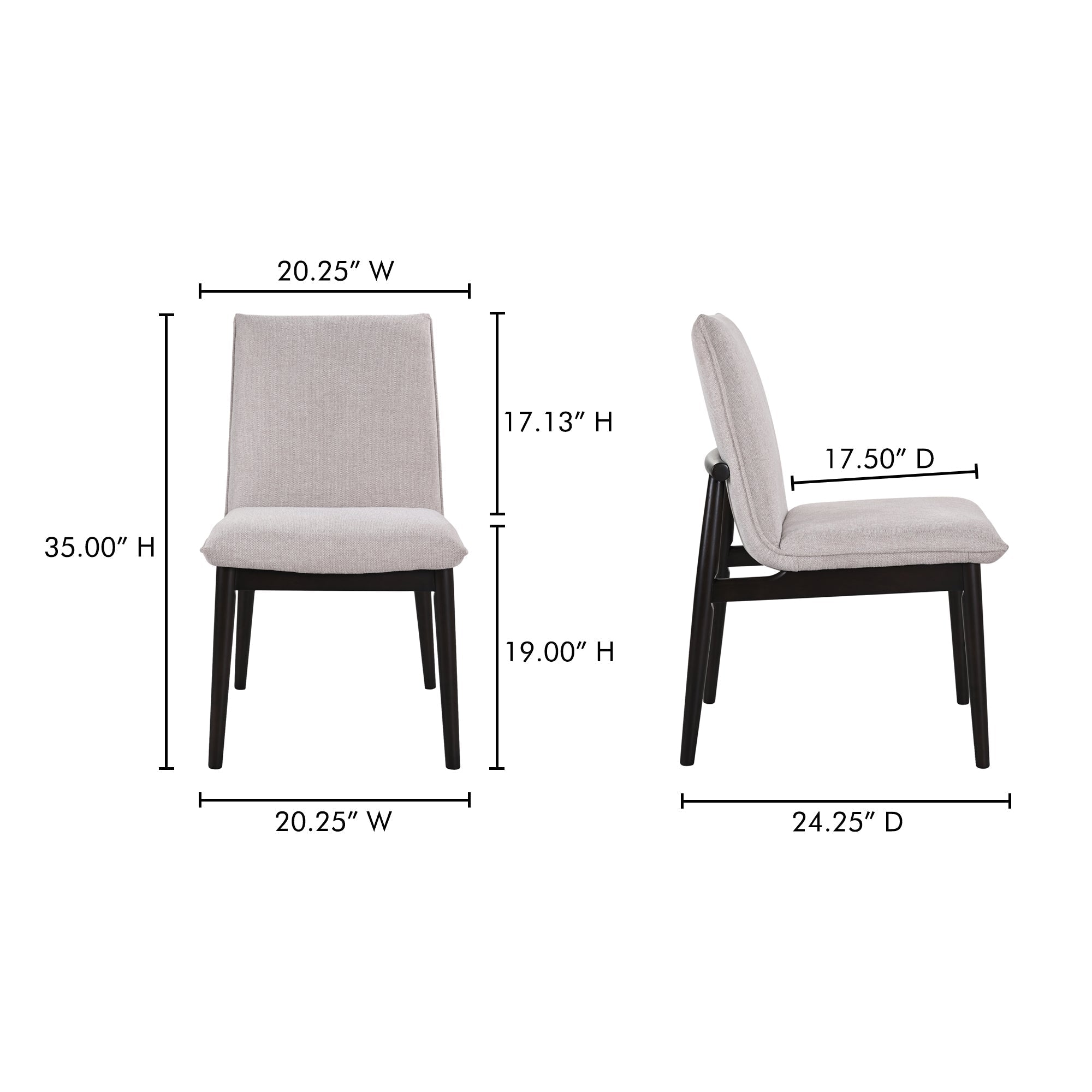 Moe's Home Charlie Dining Chair Beige - Set of Two