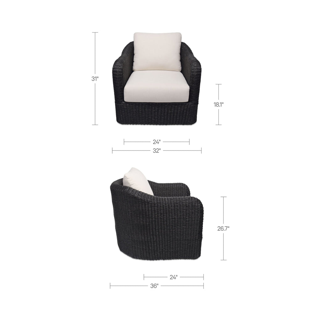 Moe's Home Bodhi Outdoor Swivel Accent Chair Charcoal