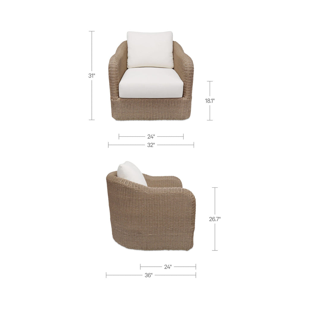 Moe's Home Bodhi Outdoor Swivel Accent Chair Natural